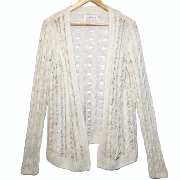 Abercrombie & Fitch Sweaters - Abercrombie & Fitch Wool Blend Crocheted Cardigan